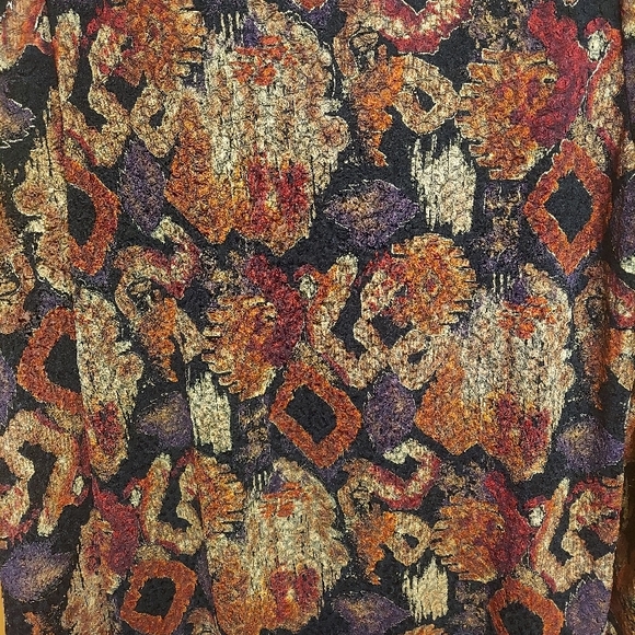 Coldwater Creek Scoop Neck Long Sleeve Gold Thread Geometric Pattern XL - Picture 4 of 4